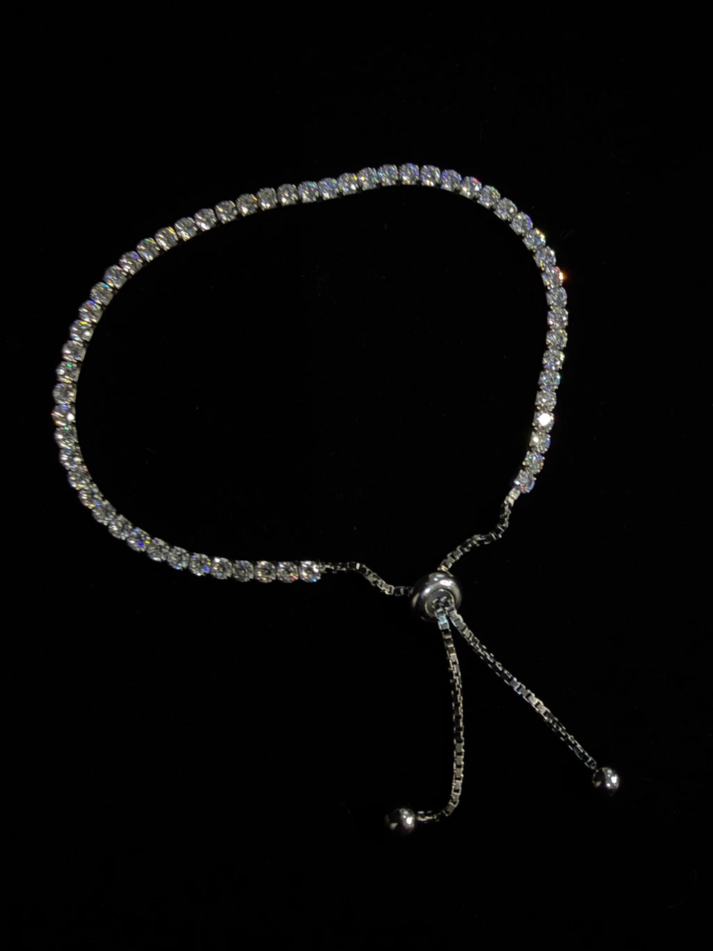 925 Silver Single Row Adjustable Tennis Bracelet