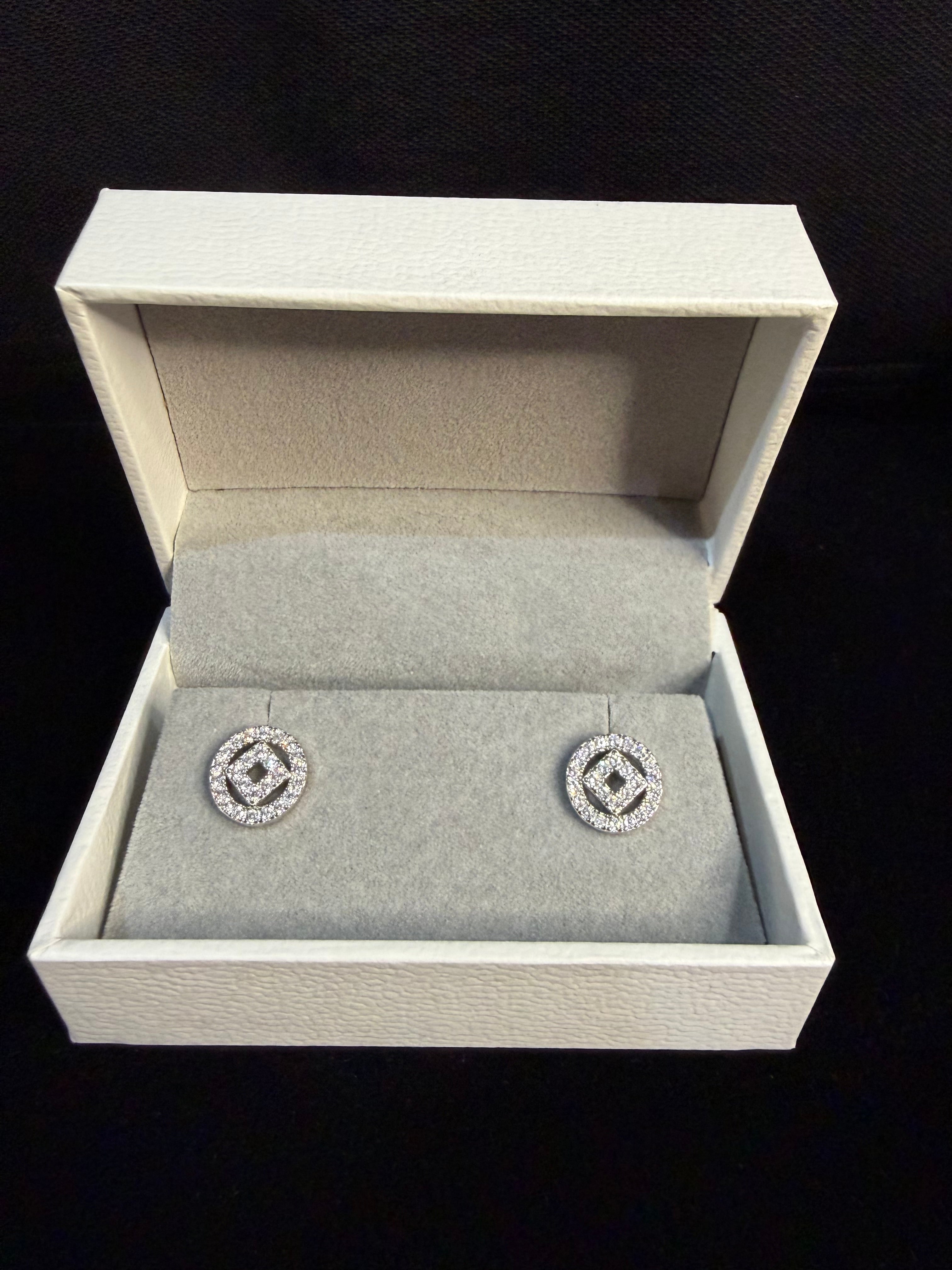 Geometric Luxe Silver Studs