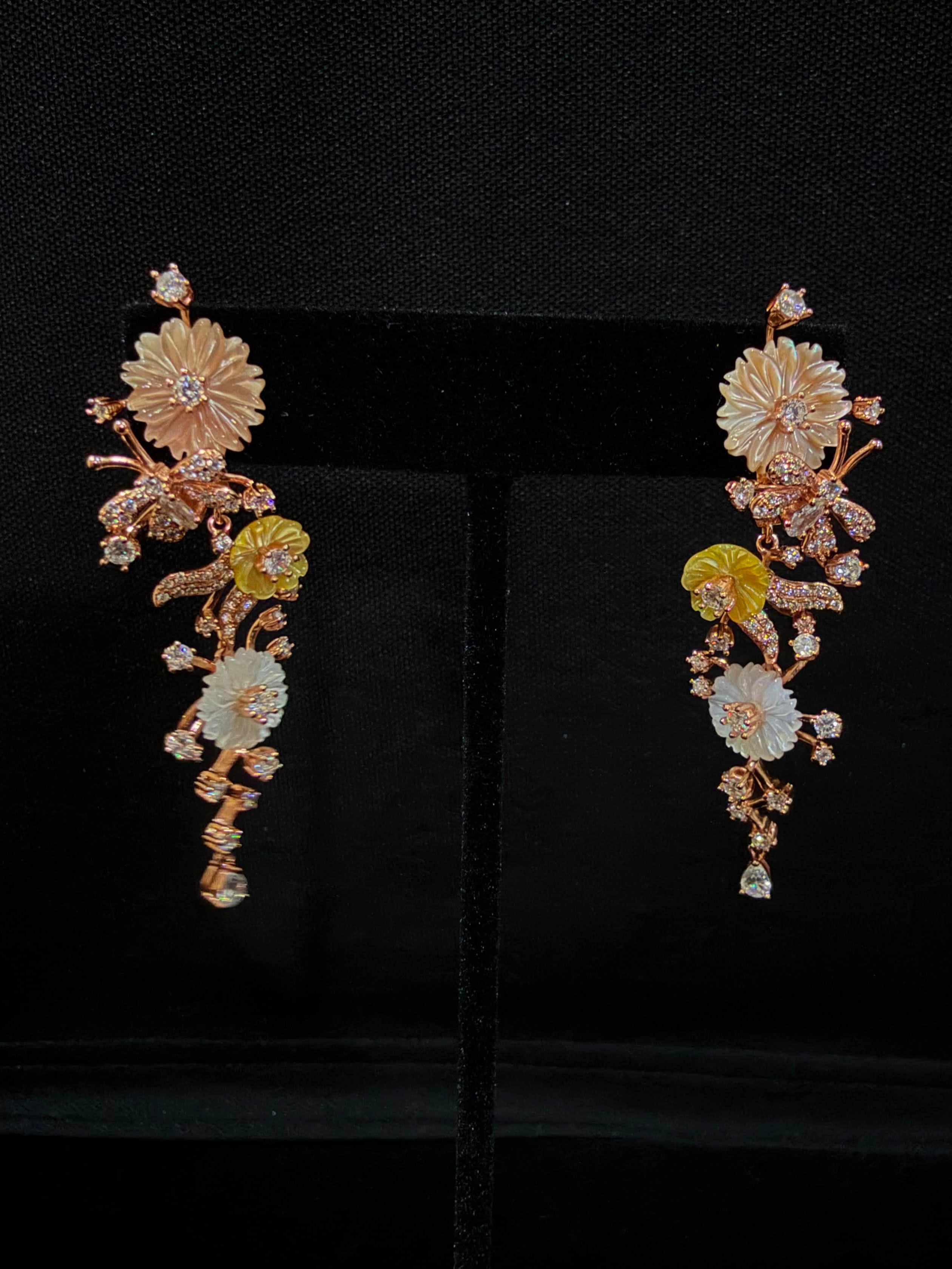 Golden Bloom Floral Earrings