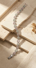 925 Silver Multi Stone Hexagon Bracelet – CZ Women’s Bracelet