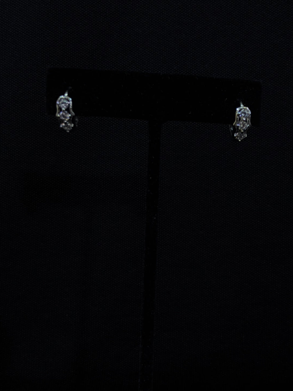 Floral Cluster 925 Silver Bali Earrings with CZ Stones