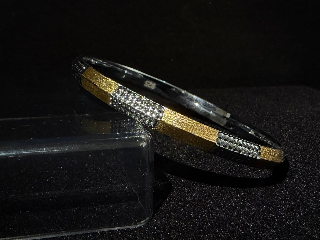 925 Silver with Gold Accents Men’s Kada