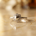 Floral Pearl Style Ring in 925 Silver with CZ Stones (Size-7)