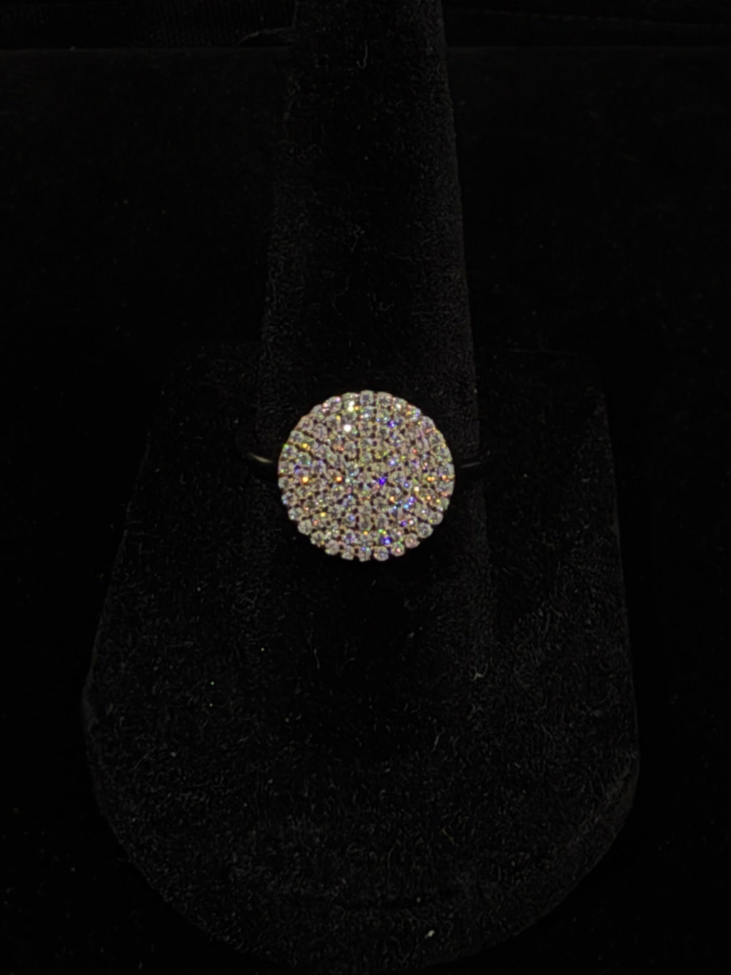 Pavé Halo Ring in 925 Silver (Size-8)