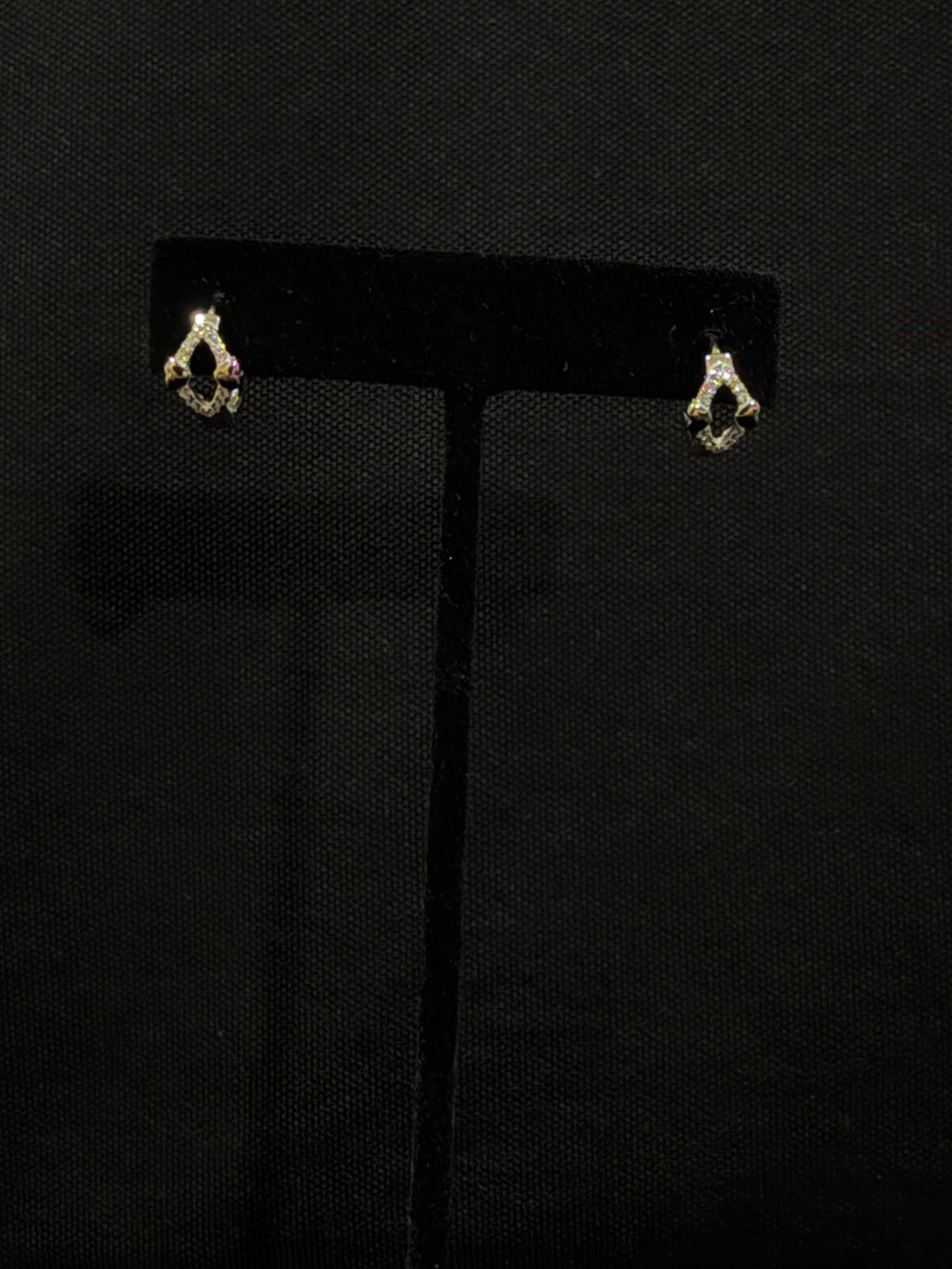 Clover Style 925 Silver Bali Earrings with CZ Stones