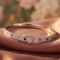 925 Silver Cartier Style CZ Belt Bracelet for Women