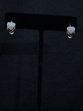 Heart Link 925 Silver Bali Earrings with CZ Stones