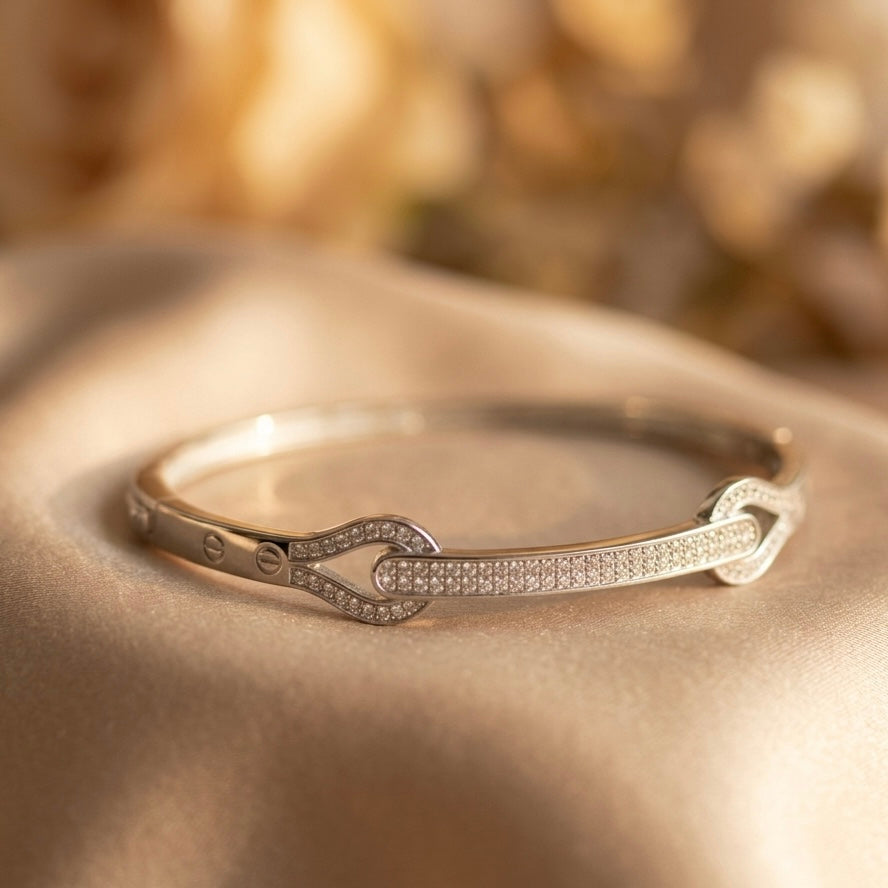 925 Silver CZ Zircon Adjustable Bracelet for Women