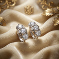 Floral Cluster 925 Silver Bali Earrings with CZ Stones