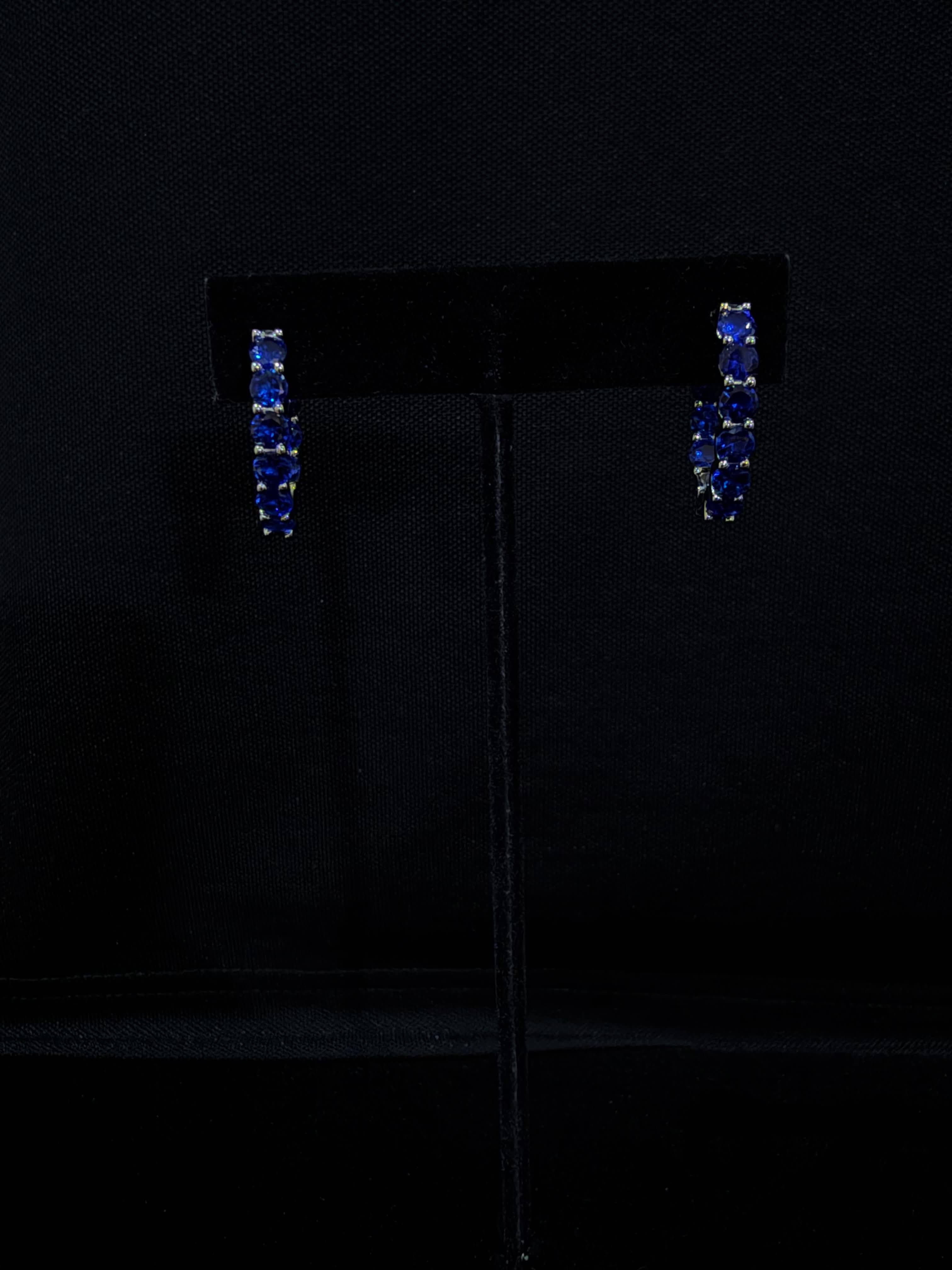 Royal Blue 925 Silver Stone Earrings