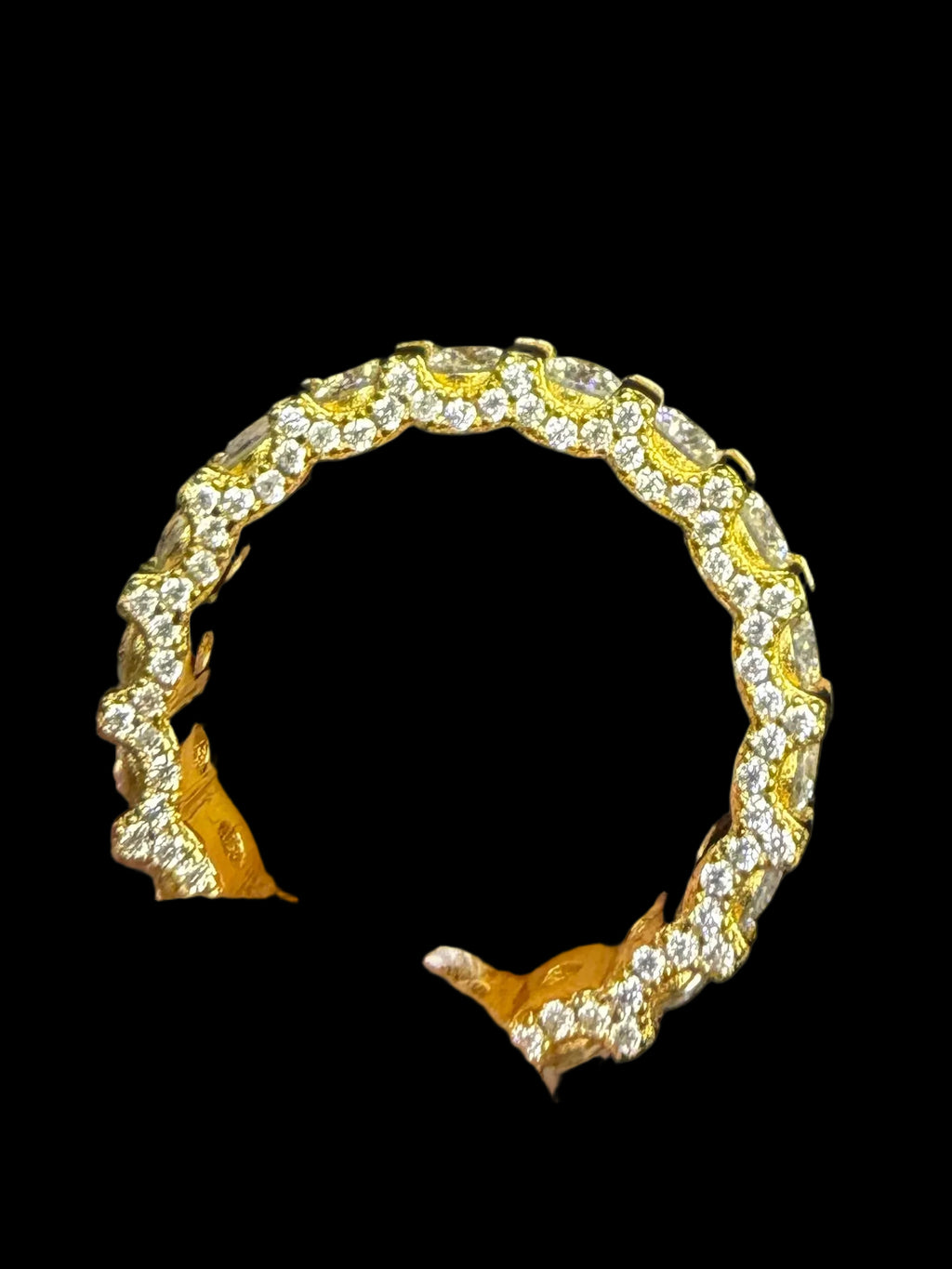 925 Silver Gold Plated VVS Moissanite Eternity Ring (Size 8)