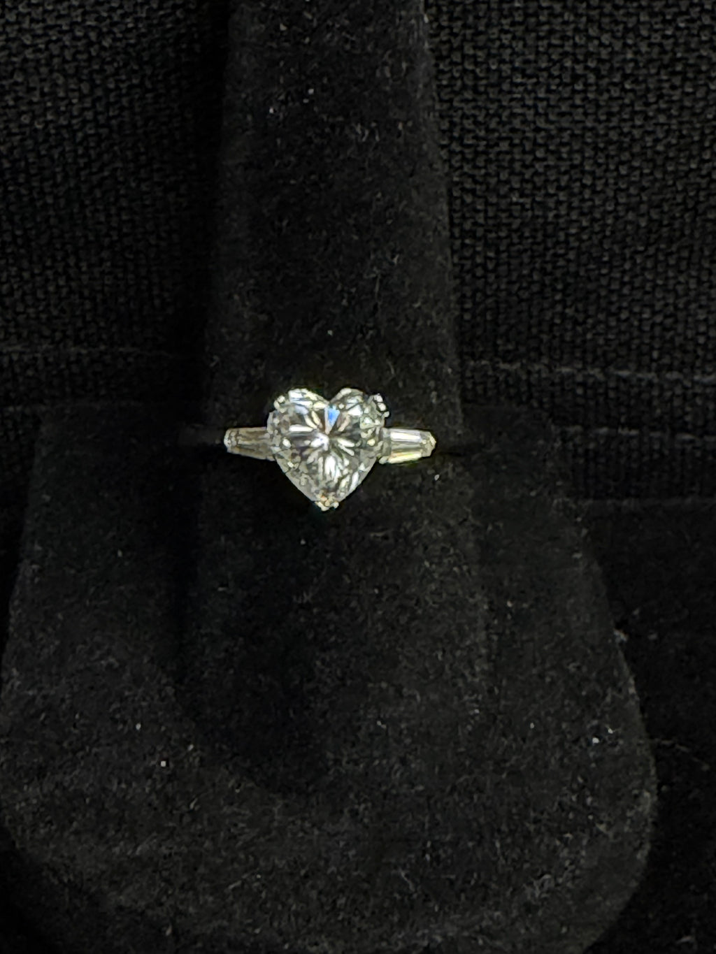 925 Silver Heart Cut VVS Moissanite Ring (Size 6)