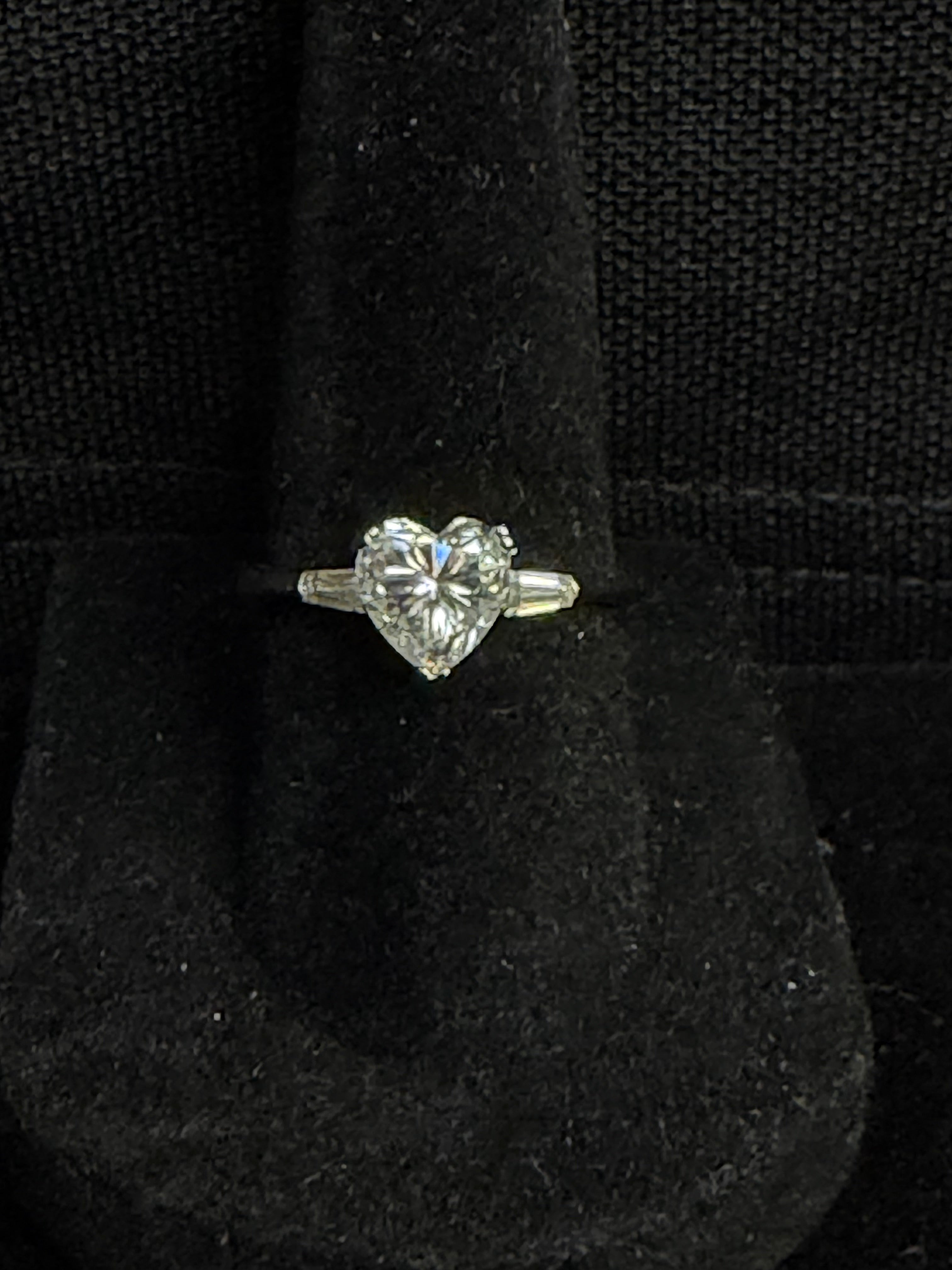 925 Silver Heart Cut VVS Moissanite Ring (Size 6)