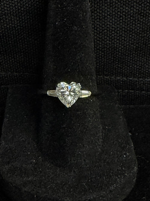 925 Silver Heart Cut VVS Moissanite Ring (Size 6)