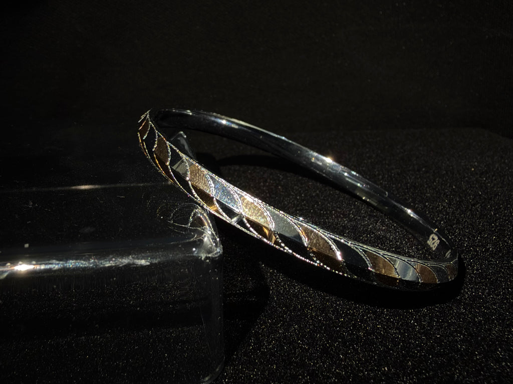 925 Silver with Rose Gold Accents Men’s Kada