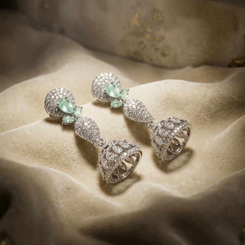 Royal Elegance 925 Silver Jhumki Earrings