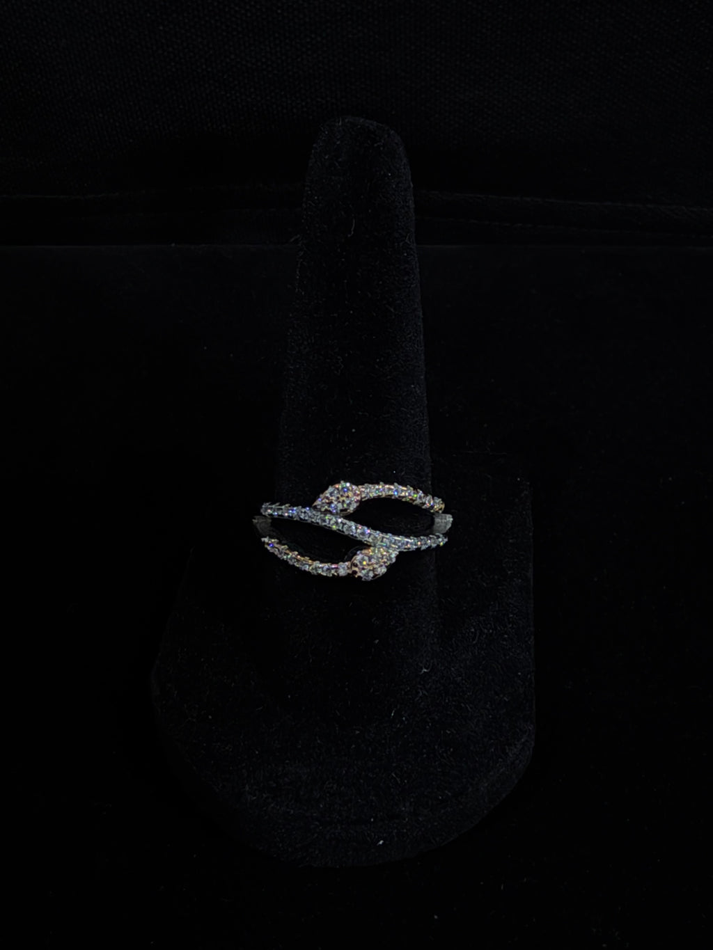Twist Wrap CZ Ring in 925 Silver (size-8)
