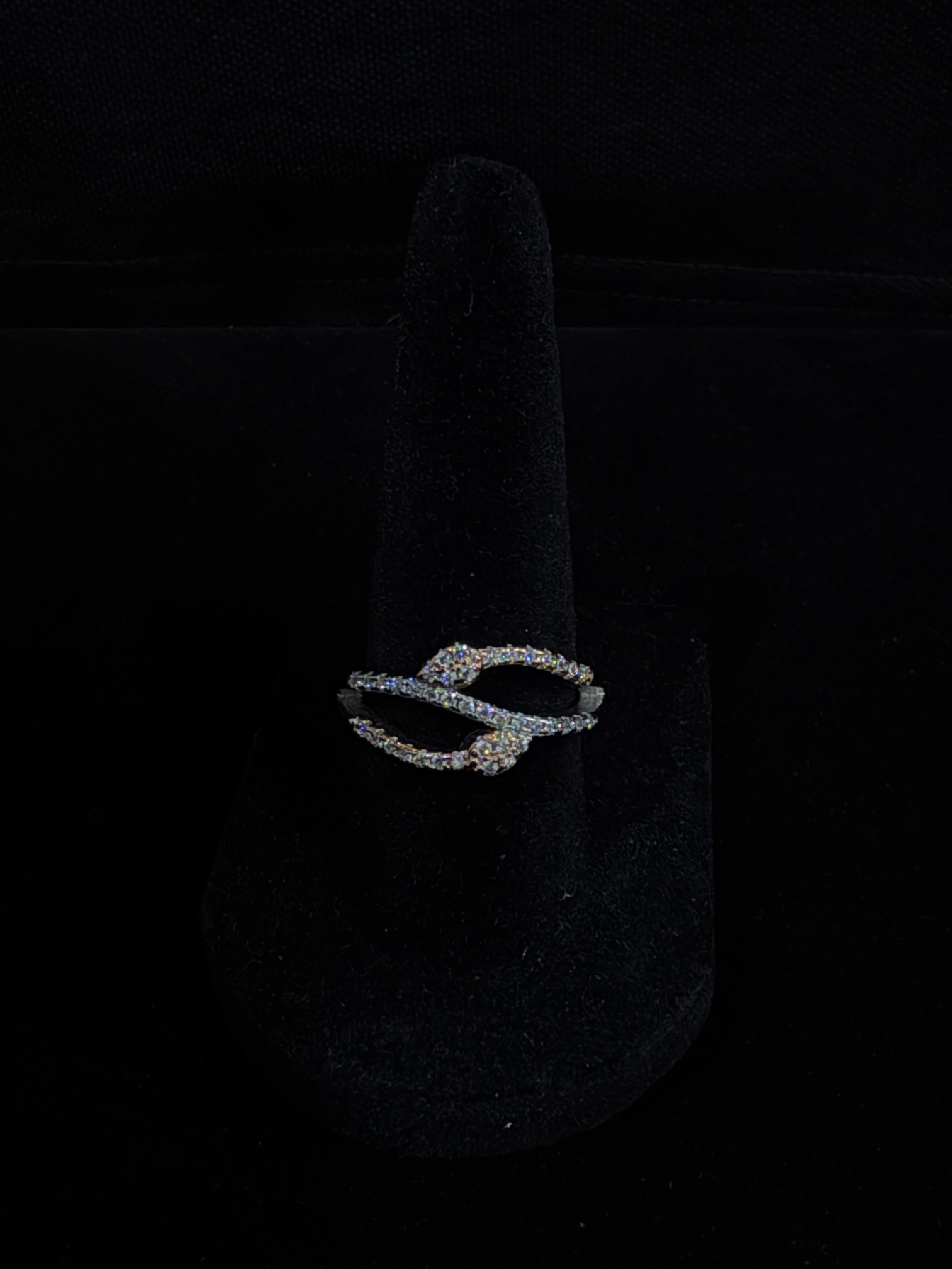 Twist Wrap CZ Ring in 925 Silver (size-8)