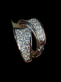 Curved Wave 925 Silver Bali Earrings with CZ Stones