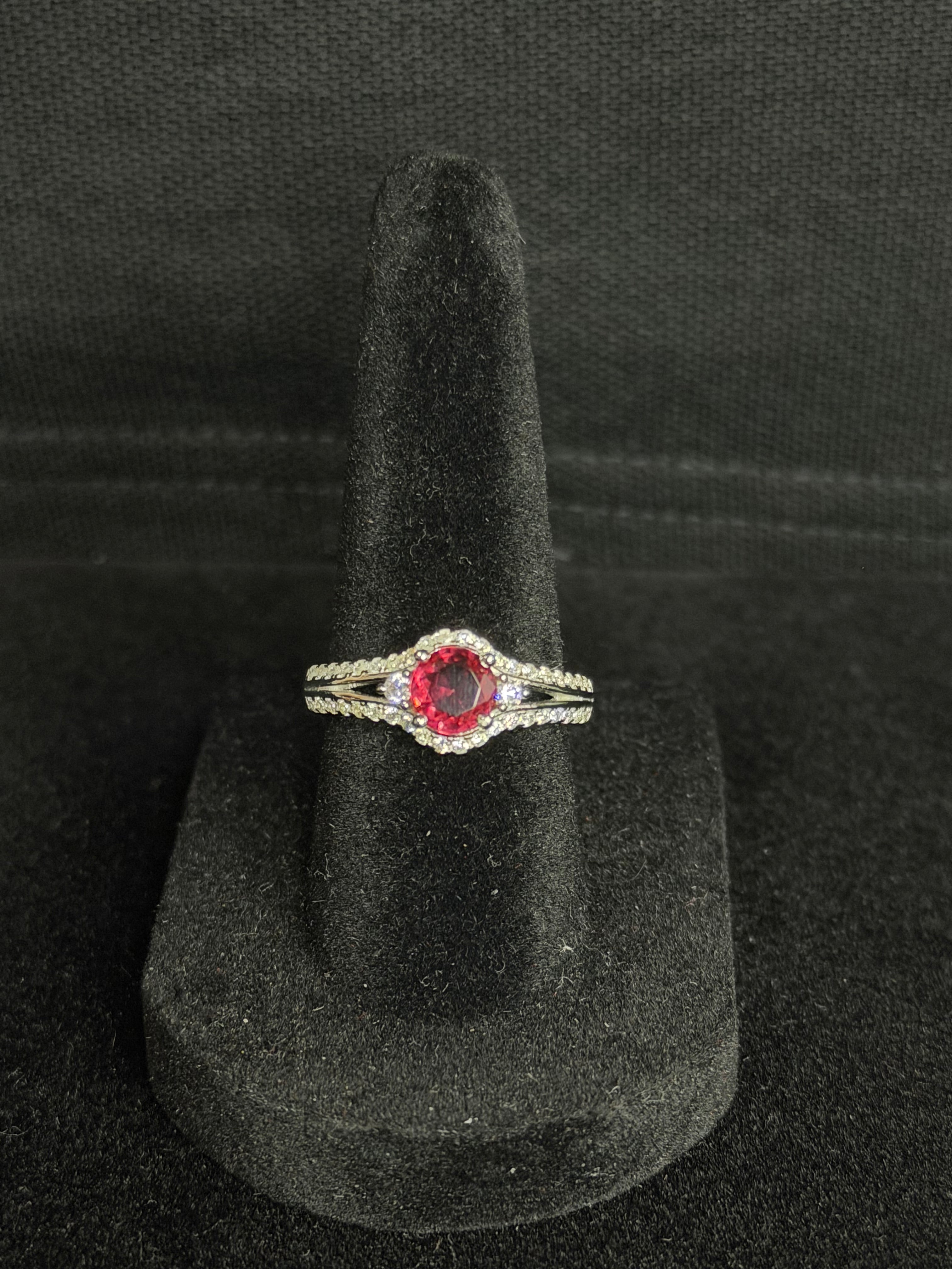Ruby Stone Ring in 925 Silver (Size-6)