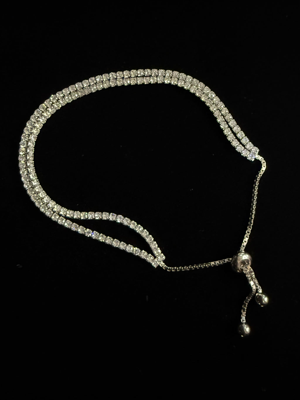 925 Silver Double Row Adjustable Tennis Bracelet