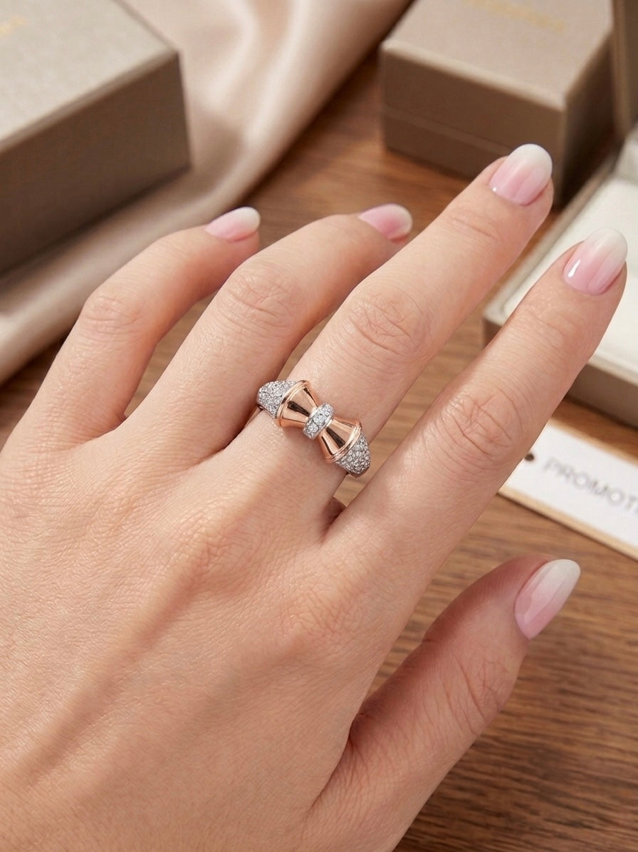 Knot Detail Ring in 925 Silver (size-6)