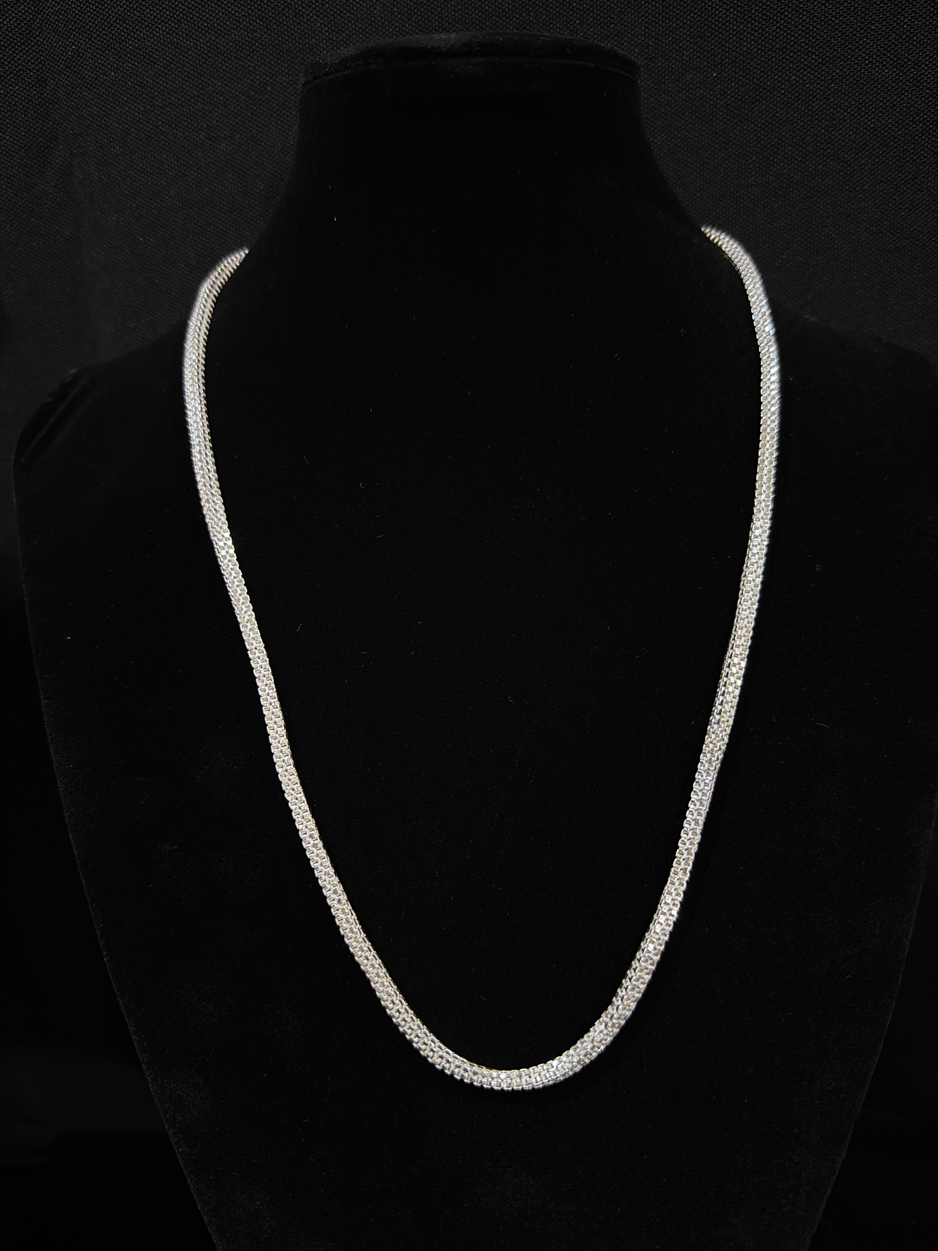 925 Silver Rhodium Plated Men’s Chain | 22 inch