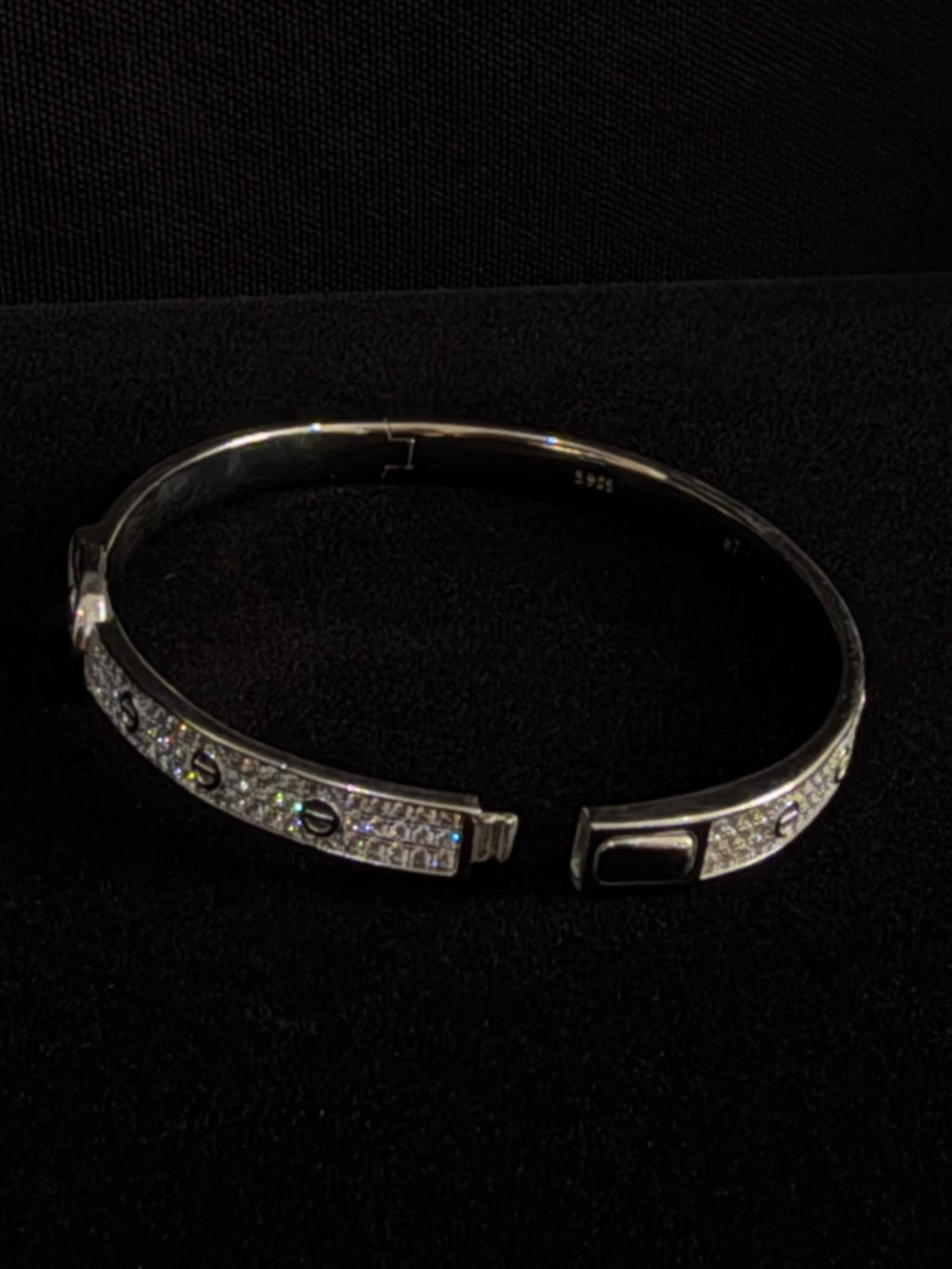 925 Silver Cartier Style CZ Belt Bracelet for Women