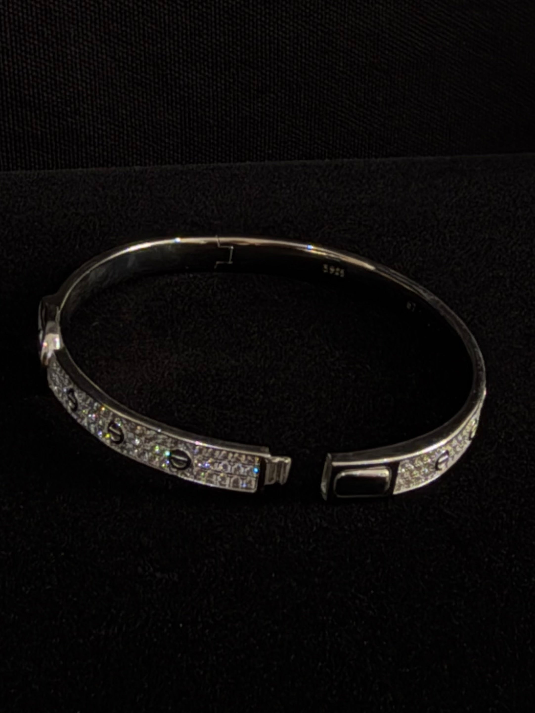 925 Silver Cartier Style CZ Belt Bracelet for Women