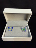 Butterfly Enamel Earrings in 925 Silver