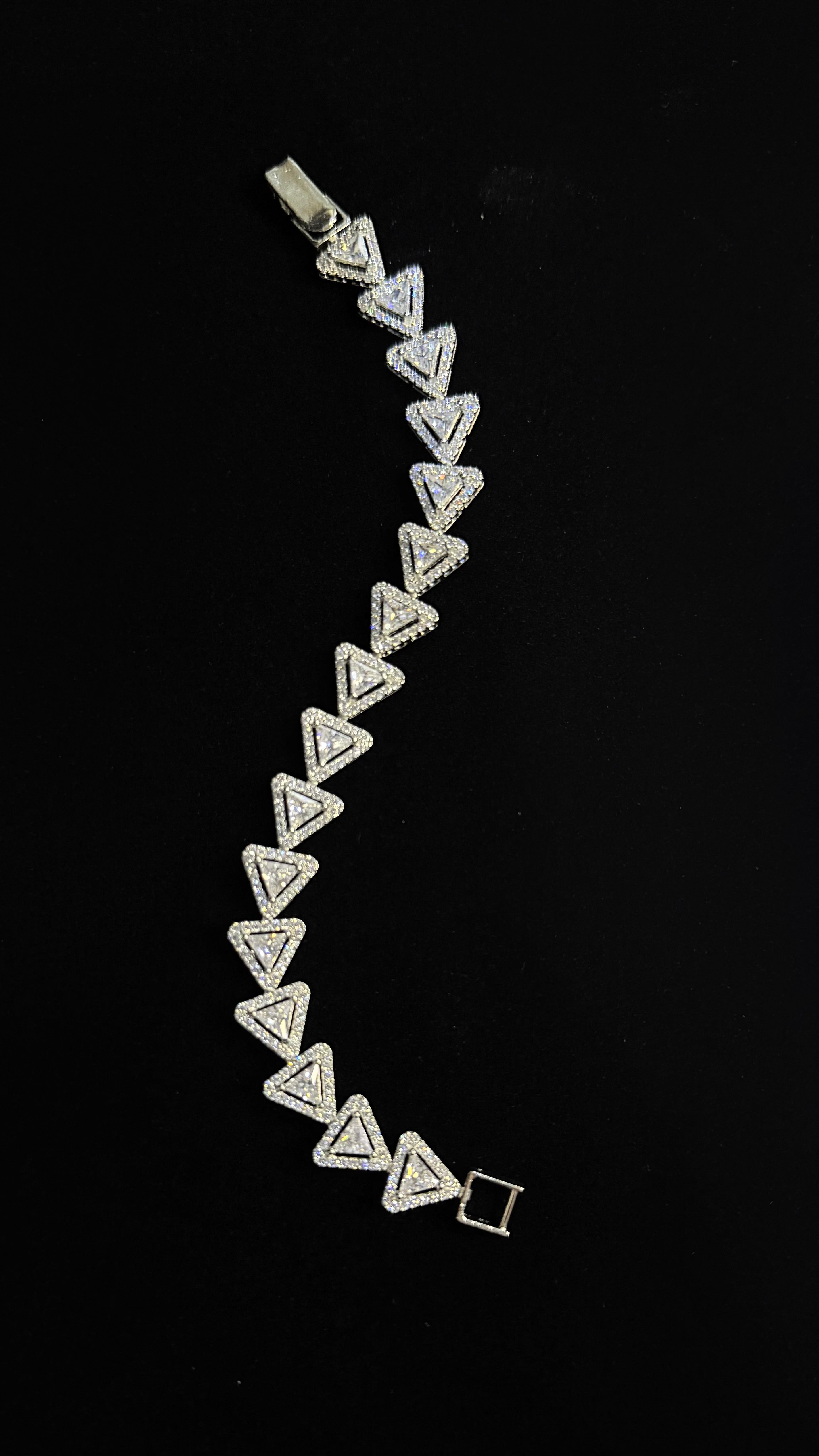 925 Silver Triangle Link Tennis Bracelet