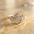 Triple Circle Ring in 925 Silver with CZ Stones (Size-7)