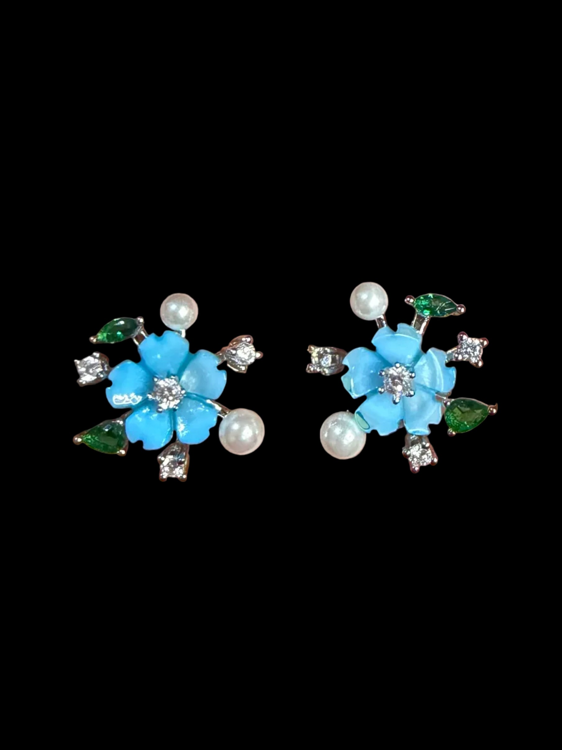Blue Blossom Stud Earrings