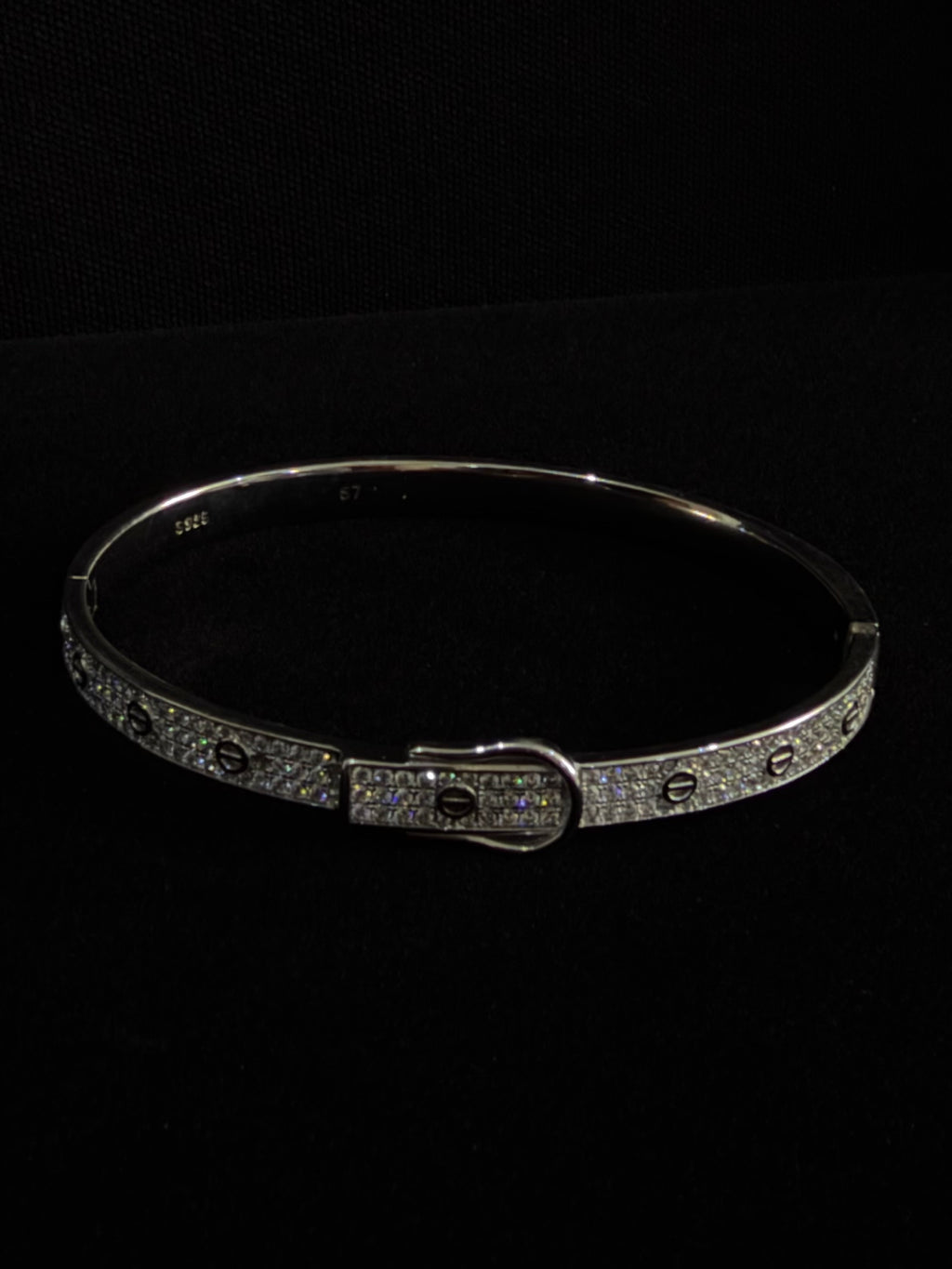 925 Silver Cartier Style CZ Belt Bracelet for Women