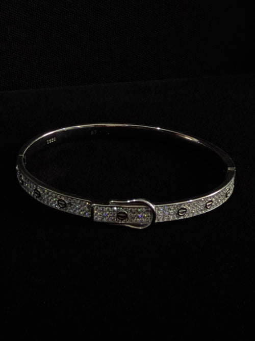 925 Silver Cartier Style CZ Belt Bracelet for Women
