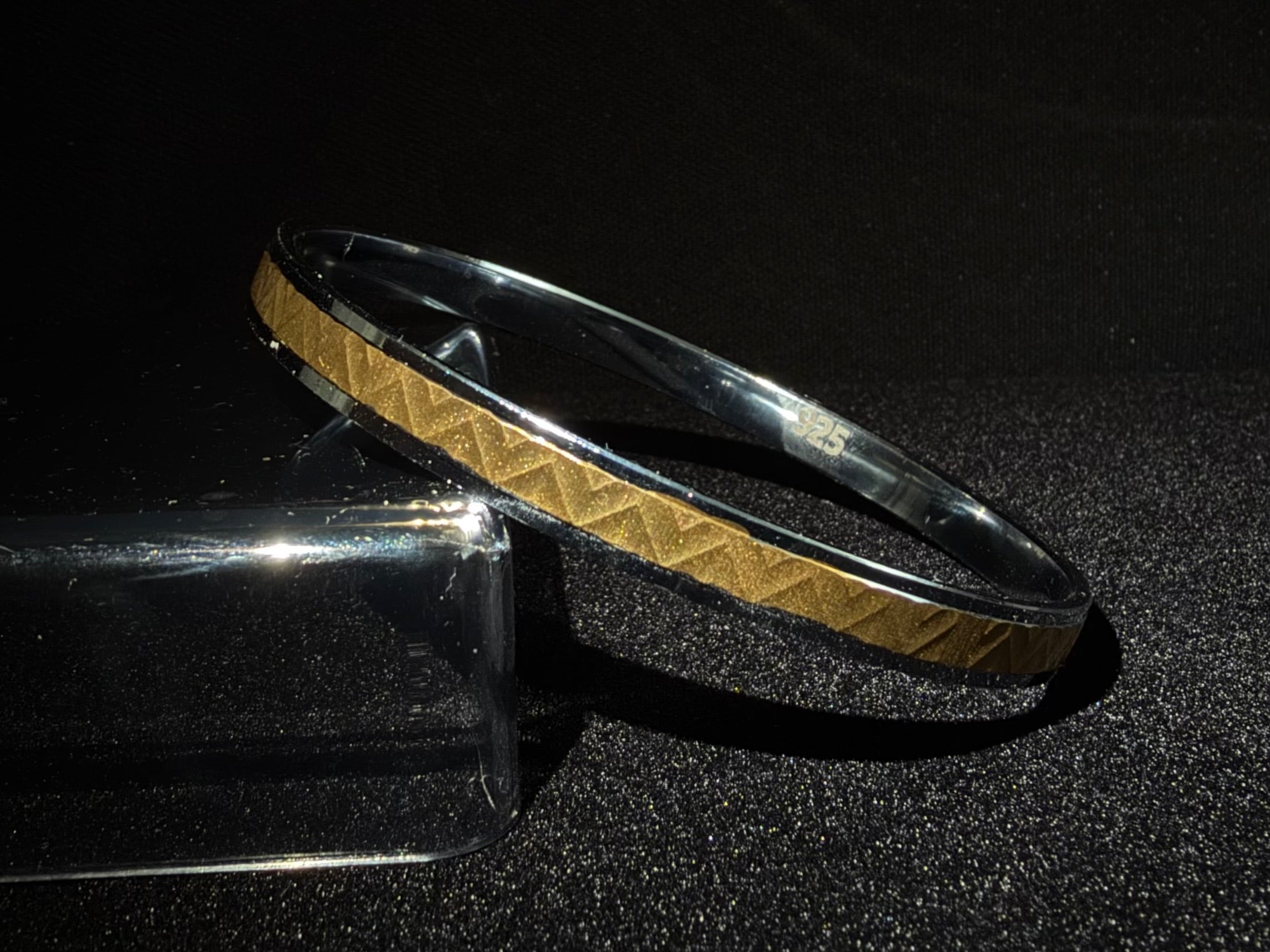 925 Silver with Gold Accents Men’s Kada