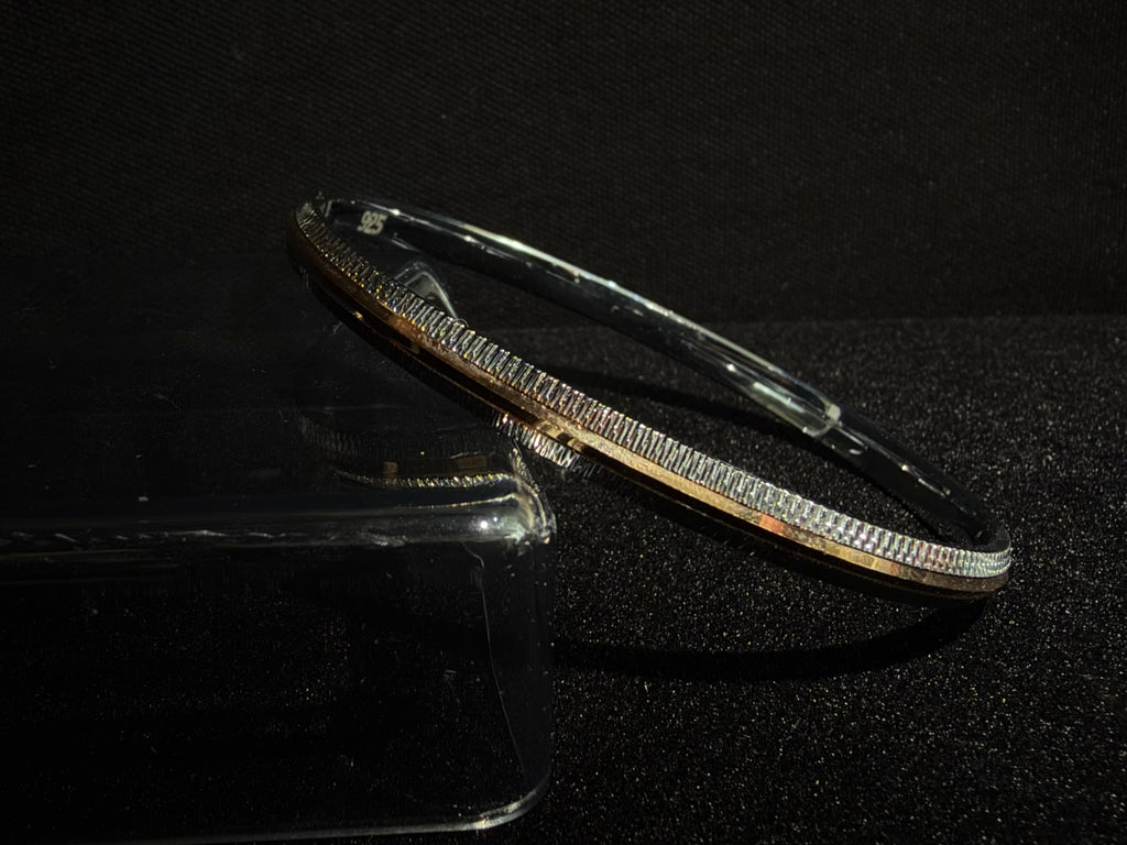 925 Silver with Rose Gold Accents Men’s Kada