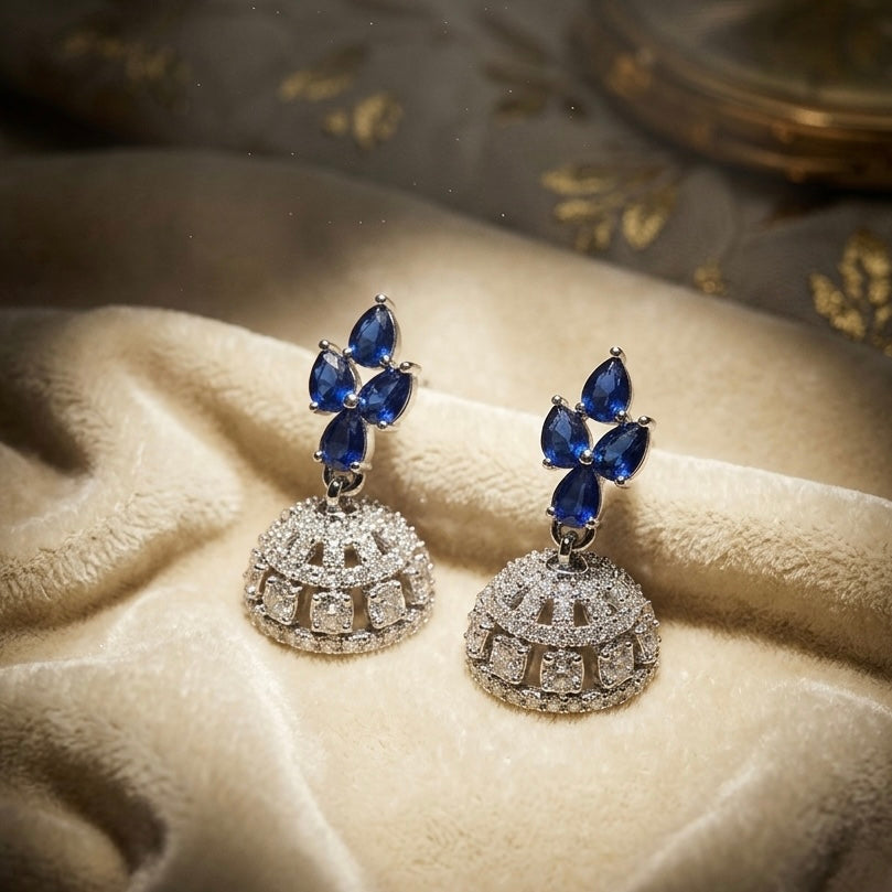 Royal Elegance 925 Silver Jhumki Earrings