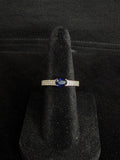 Sapphire Blue Band Ring in 925 Silver (Size-6)