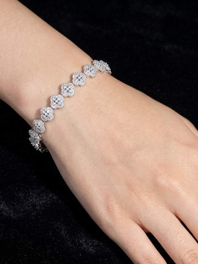 925 Silver Triangle Link Tennis Bracelet