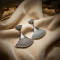 Luxury Statement Silver Drop Earrings with Stones