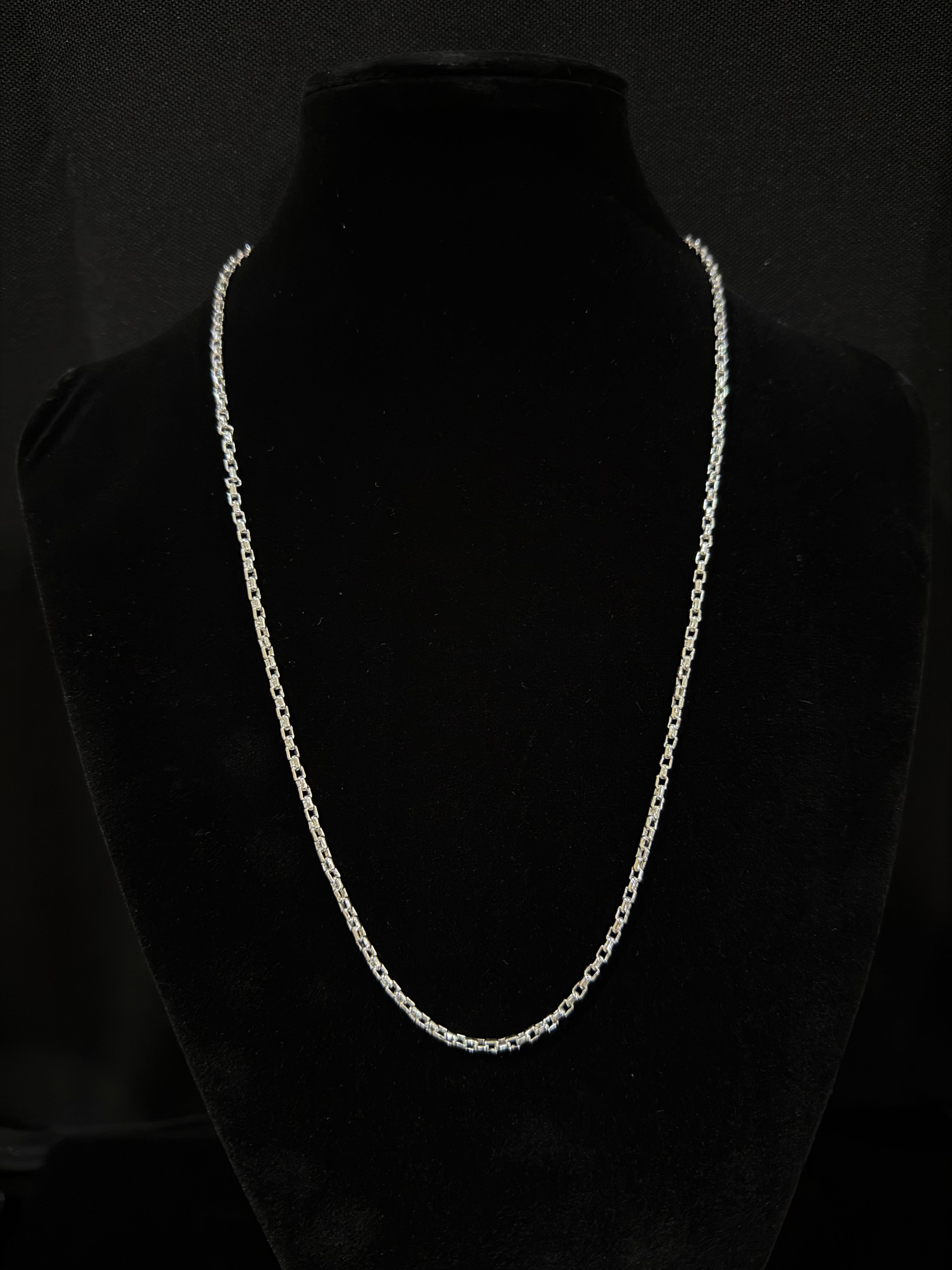 925 Silver Rhodium Plated Men’s Chain | 22 inch