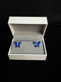 Butterfly Enamel Earrings in 925 Silver