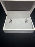 Heart Shape 925 Silver Stud Earrings with CZ Stones