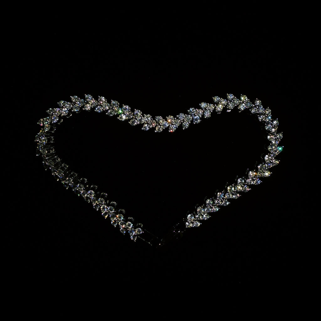 VVS Moissanite Heart Bracelet – 925 Silver