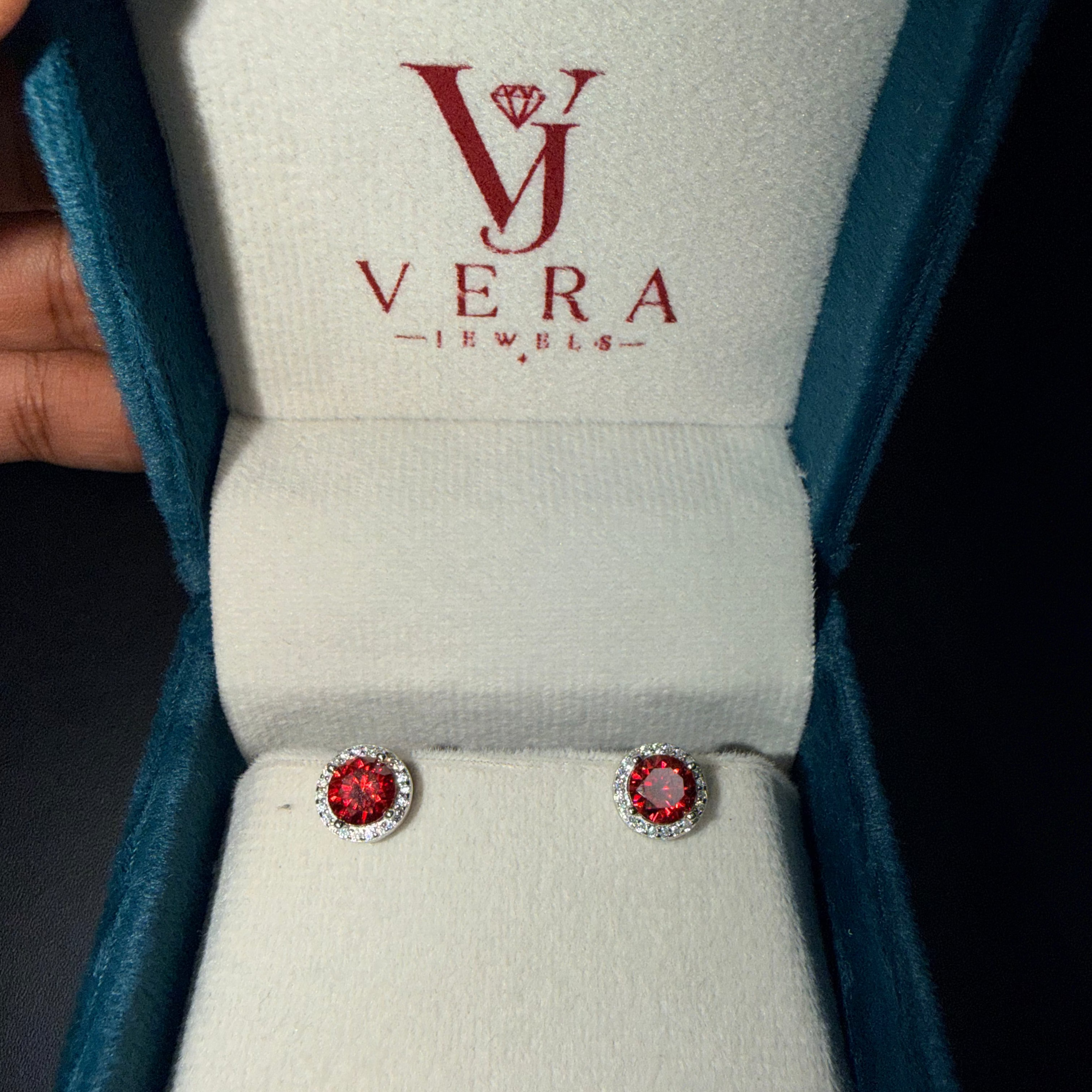 MOISSANITE 1.0 CT GARNET STUDS