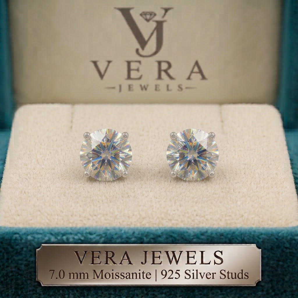 MOISSANITE 7.0 MM STUDS