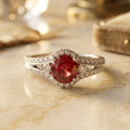 Ruby Stone Ring in 925 Silver (Size-6)