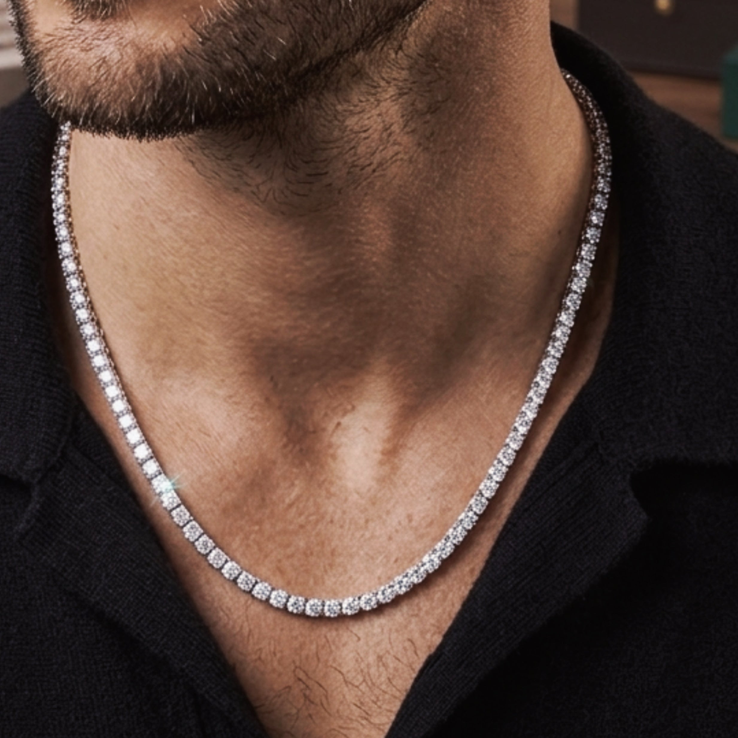 3MM Moissanite 💎Tennis Chain – 20 Inch