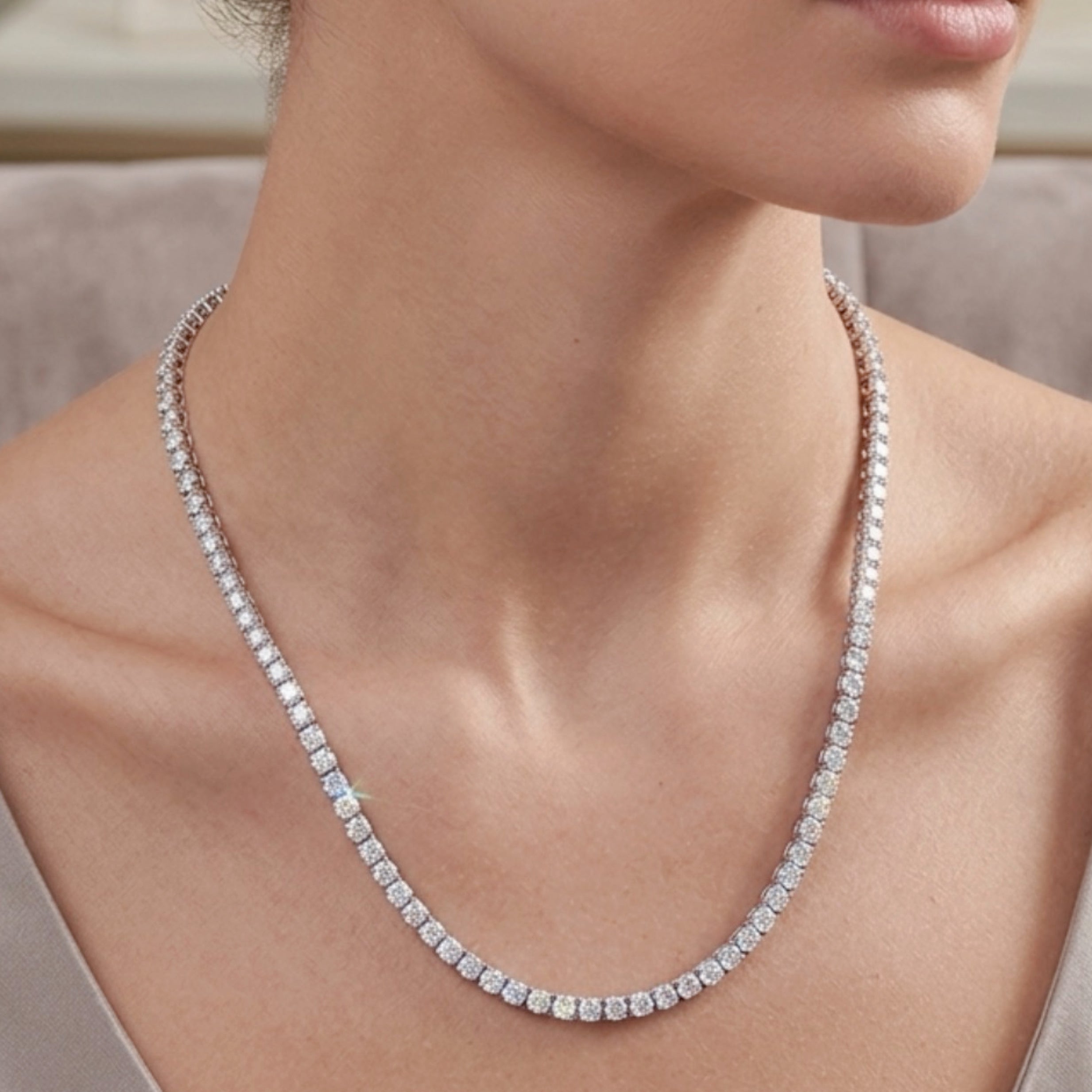 3MM Moissanite 💎Tennis Chain – 20 Inch